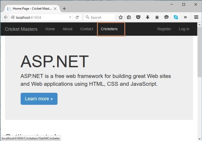 Opening View in MVC 5